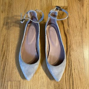 Joie Suede Ankle Strap Point Flats